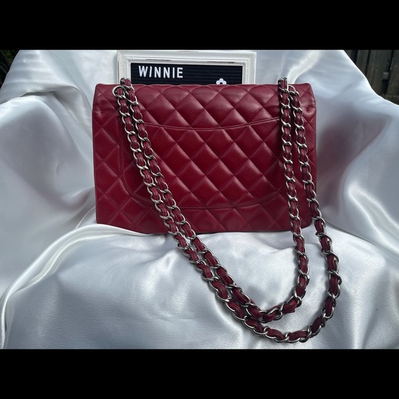 Chanel Caviar Red Jumbo SHW - Picture 3 of 11